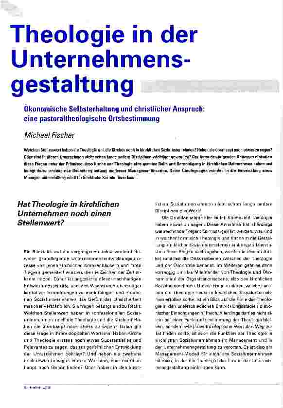 Vorschauseite 1: Theologie in der Unternehmensgestaltung