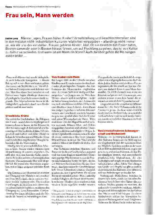 Vorschauseite 1: Frau sein. Mann werden