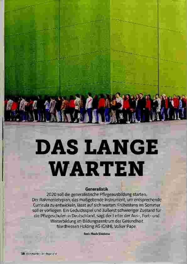 Vorschauseite 1: Das lange Warten