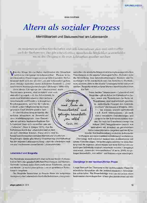 Vorschauseite 1: Altern als sozialer Prozess