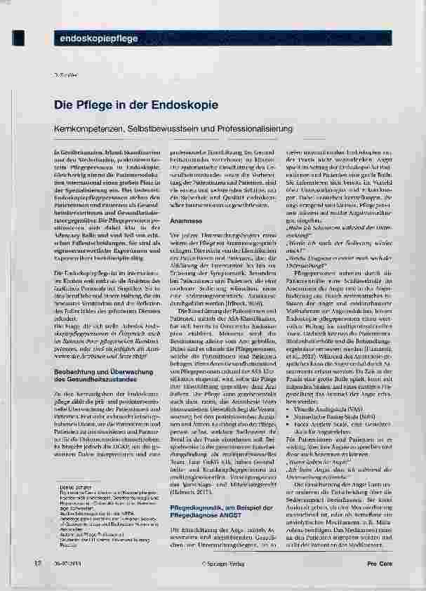 Vorschauseite 1: Die Pflege in der Endoskopie