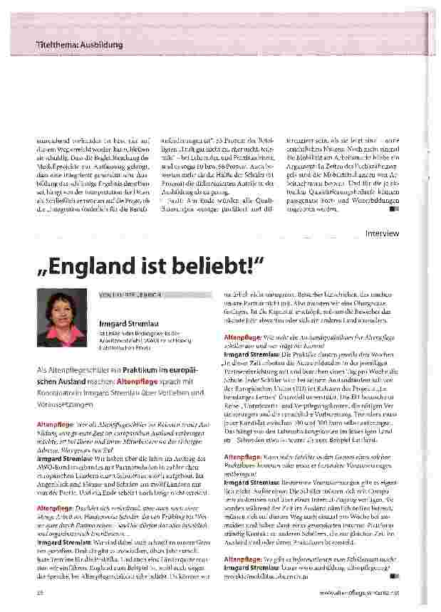 Vorschauseite 1: England ist beliebt!