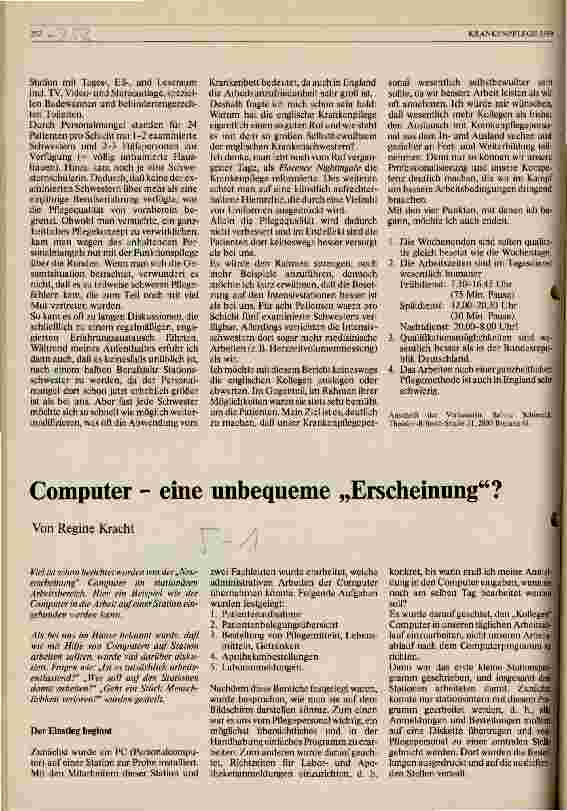 Vorschauseite 1: Computer - eine unbequeme Erscheinung?