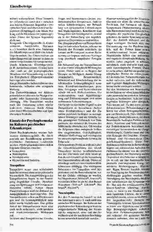 Vorschauseite 3: Psychopharmarka Wirkungsweise und Einsatz bei psychischen/psychiatrischen Erkrankungen