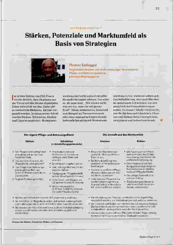 Vorschauseite 1: Stärken, Potenziale und Marktumfeld als Basis von Strategien