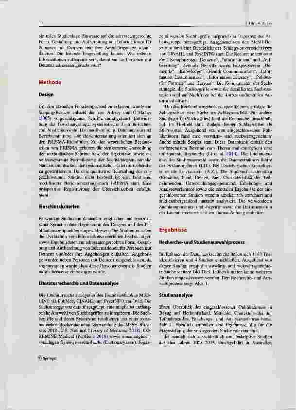 Vorschauseite 3: Adressatengerechte Aufbereitung von Informationen für Personen mit Demenz: ein Scoping Review