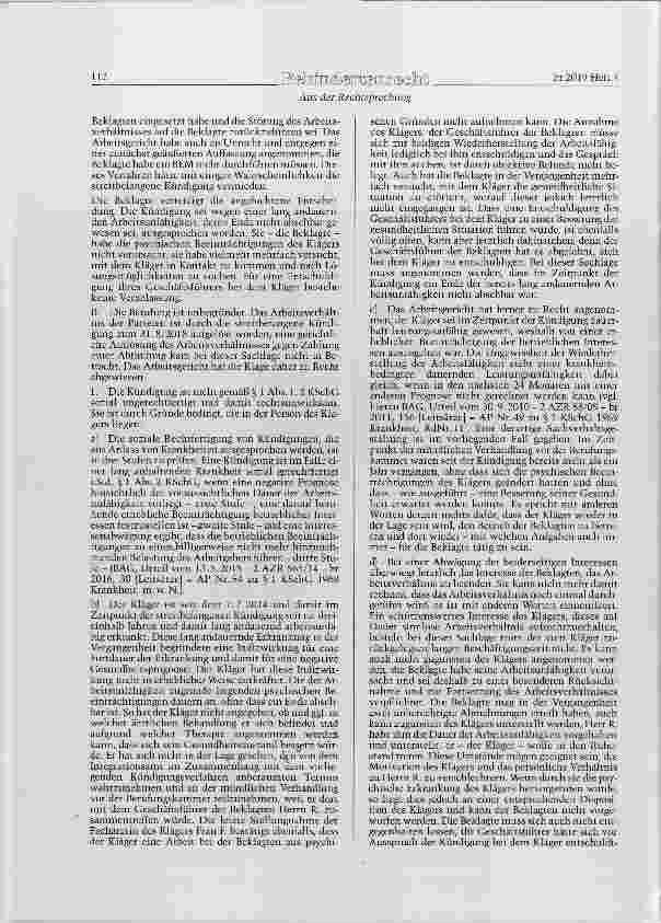 Vorschauseite 2: KSchG § 1; SGB IX § 167 Krankheitsbedingte Kündigung betriebliches Eingliederungsmanagement