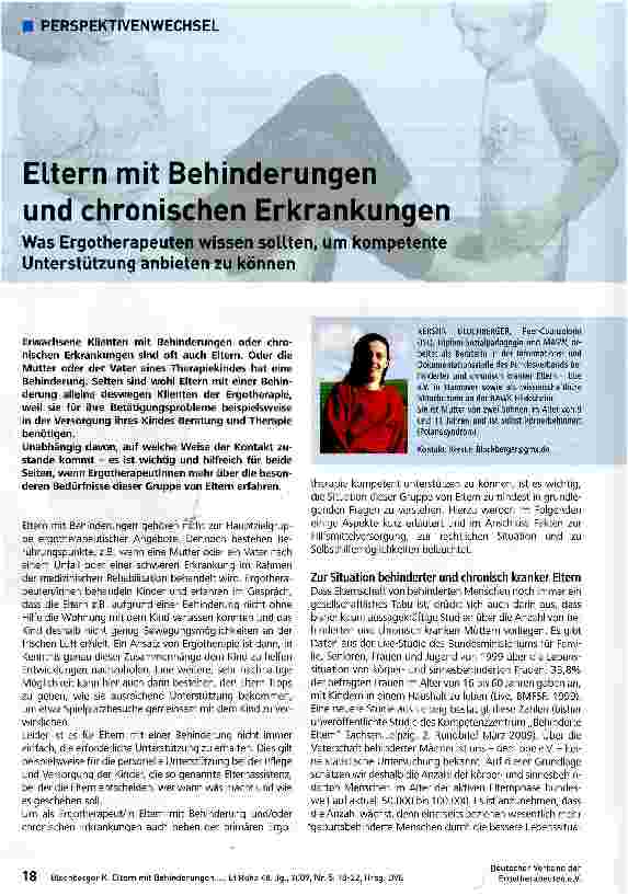 Vorschauseite 1: Eltern mit Behinderungen und chronischen Erkrankungen