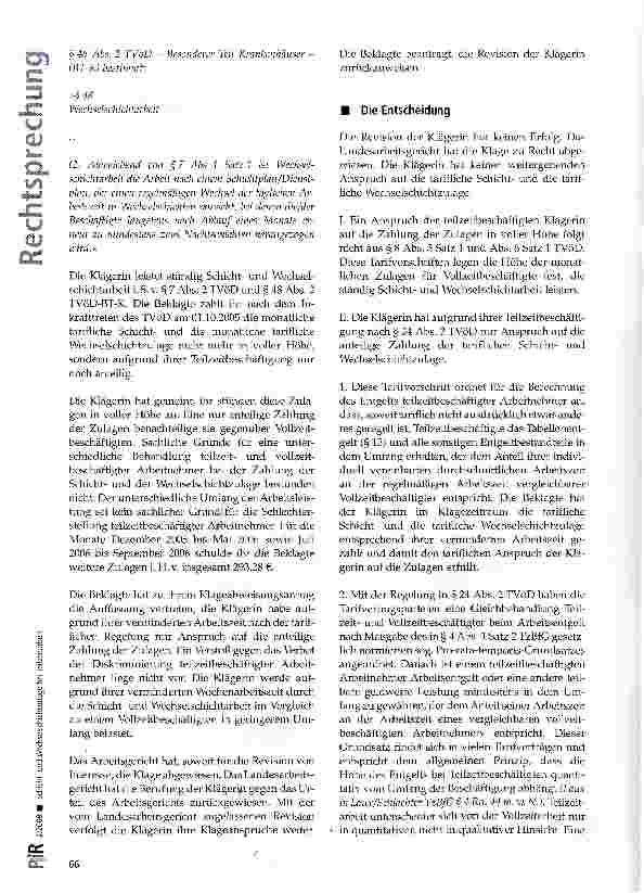 Vorschauseite 3: Schichtund Wechselschichtzulage bei Teilzeitarbeit