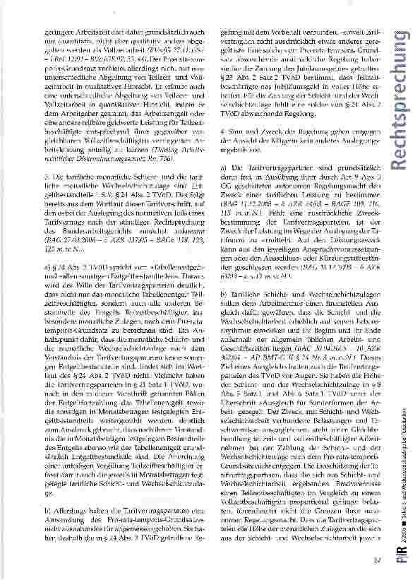 Vorschauseite 4: Schichtund Wechselschichtzulage bei Teilzeitarbeit