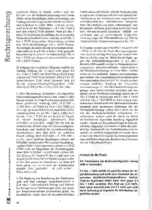 Vorschauseite 5: Schichtund Wechselschichtzulage bei Teilzeitarbeit