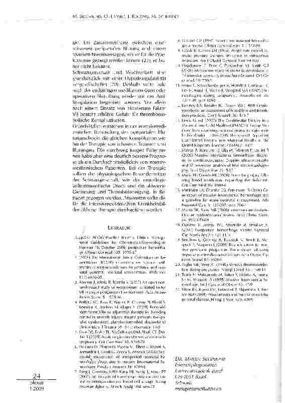 Vorschauseite 5: BLUTUNGSSCHOCK DER SCHWANGEREN UND DES NEUGEBORENEN: EINE INTENSIV-MEDIZINISCHE HERAUSFORDERUNG