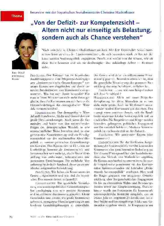 Vorschauseite 1: Von der Defizitzur Kompetenzsicht -Altern nicht nur einseitig als Belastung, sondern auch als Chance verstehen