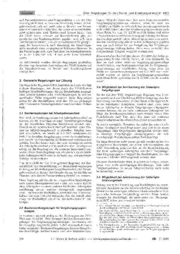 Vorschauseite 2: Regelungen für den Sozialund Erziehungsdienst im Arbeitsvertragsrecht der bayerischen Diözesen (ABD)