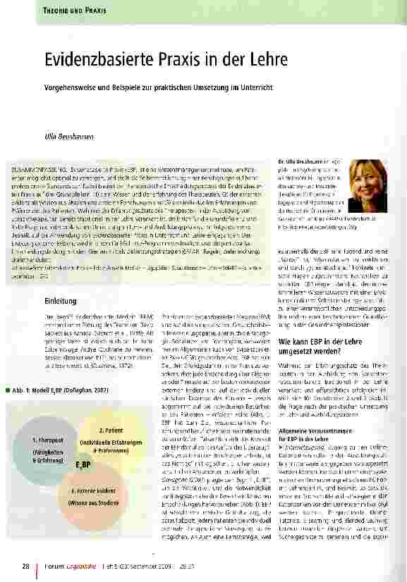 Vorschauseite 1: Evidenzbasierte Praxis in der Lehre