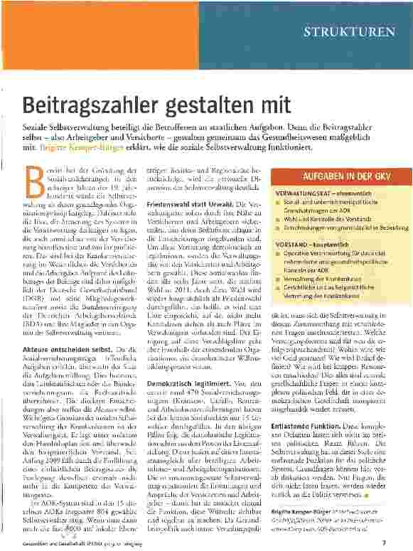 Vorschauseite 1: Beitragszahler gestalten mit