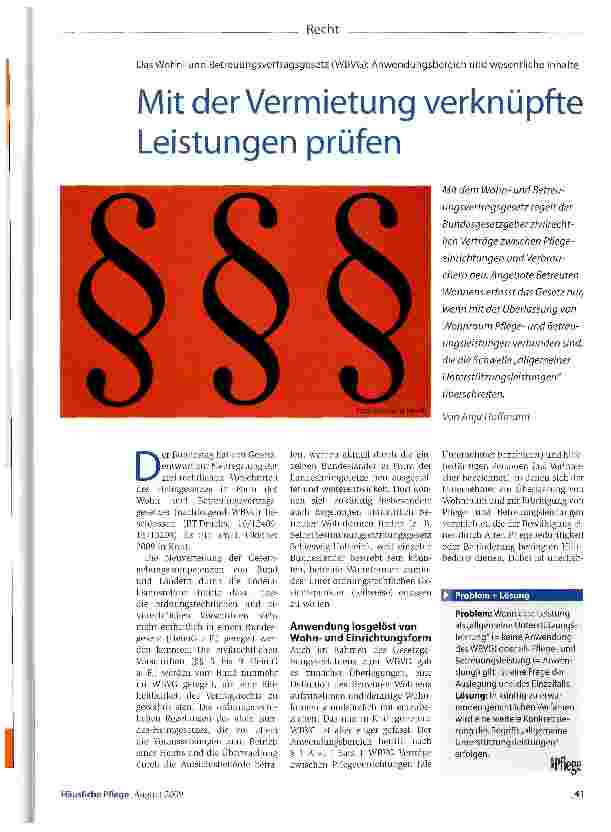 Vorschauseite 1: Mit der Vermietung verknüpfte Leistungen prüfen