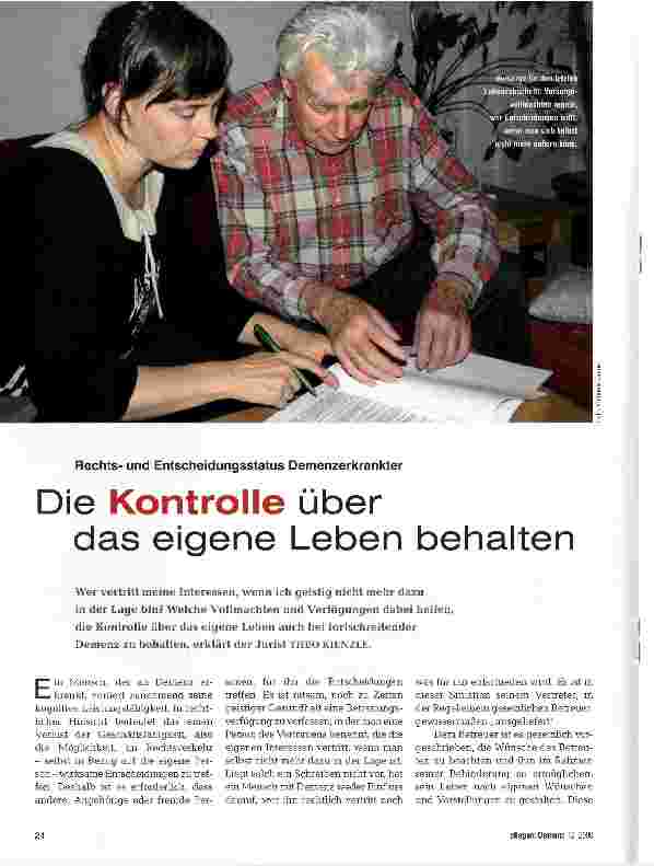 Vorschauseite 1: Die Kontrolle über das eigene Leben behalten