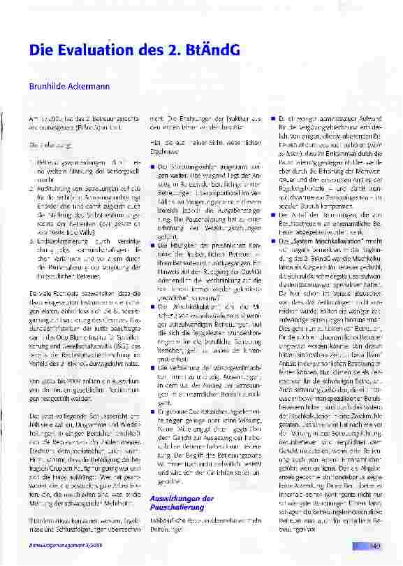 Vorschauseite 1: Die Evaluation des 2. BtÄndG