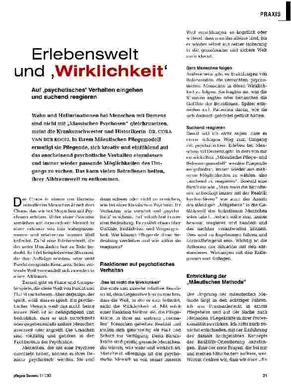 Vorschauseite 1: Erlebenswelt und Wirklichkeit