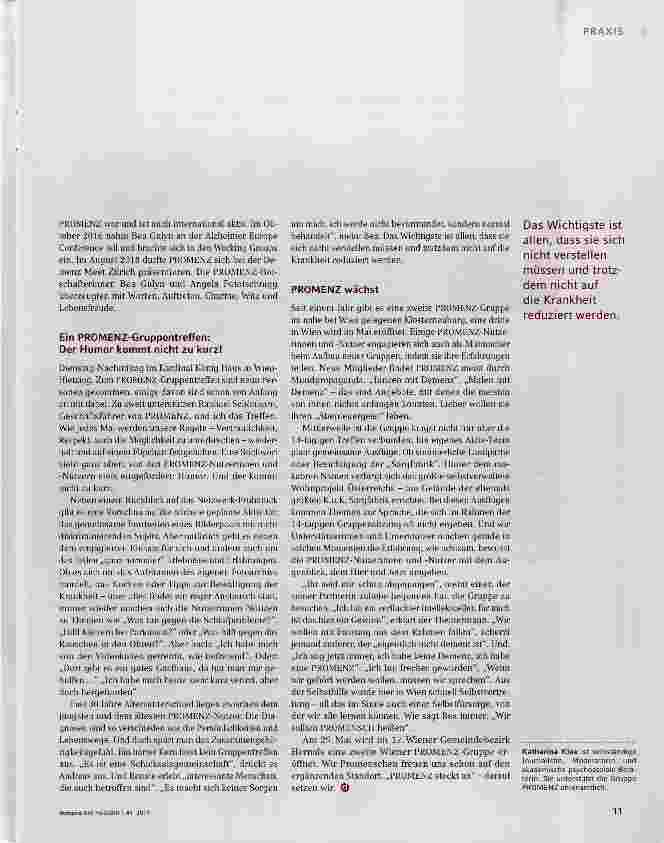 Vorschauseite 2: PROMENZ - „für den GeistSie wollen eben nicht „de-mentgeistlos - genannt werden