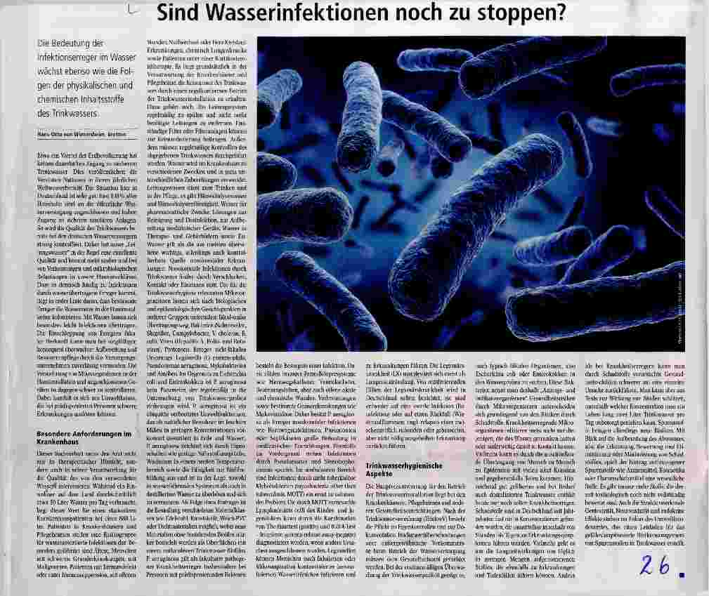 Vorschauseite 1: Sind Wasserinfektionen noch zu stoppen?