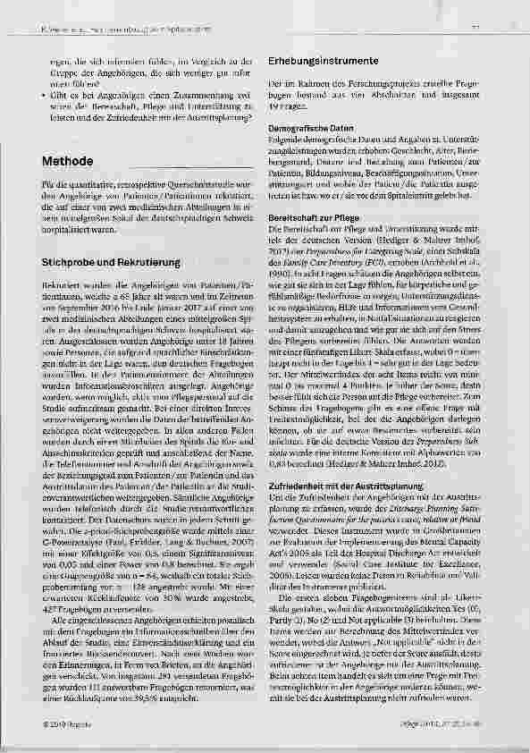 Vorschauseite 3: Die Zufriedenheit mit der Austrittsplanung und die Informiertheit von Angehörigen beeinflussen die Bereitschaft, Pflege zu übernehmen