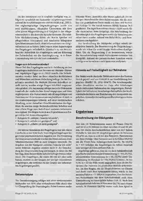 Vorschauseite 4: Die Zufriedenheit mit der Austrittsplanung und die Informiertheit von Angehörigen beeinflussen die Bereitschaft, Pflege zu übernehmen