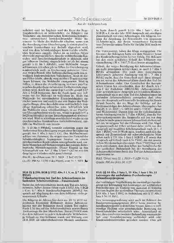 Vorschauseite 4: SGB IX § 165 Satz 2 Interne Stellenbewerber - keine teilhaberechtliche Pflicht zur Einladung zum Vorstellungsgespräch