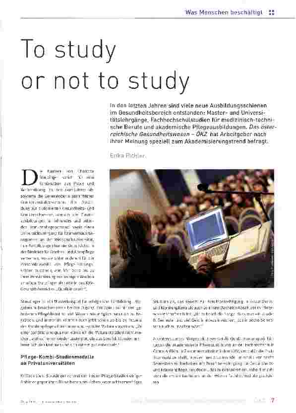 Vorschauseite 1: To study or not to study
