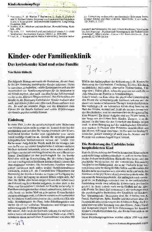 Vorschauseite 5: Psychosoziale Aspekte in der pädiatrischen Onkologie