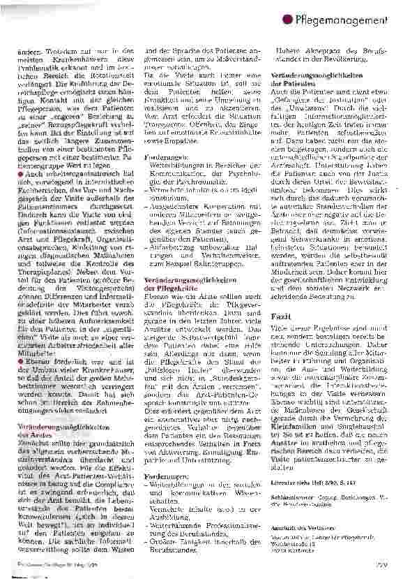 Vorschauseite 3: Beziehungen zwischen Patienten, Pflegepersonal und Ärzten bei der Visite 2. Teil