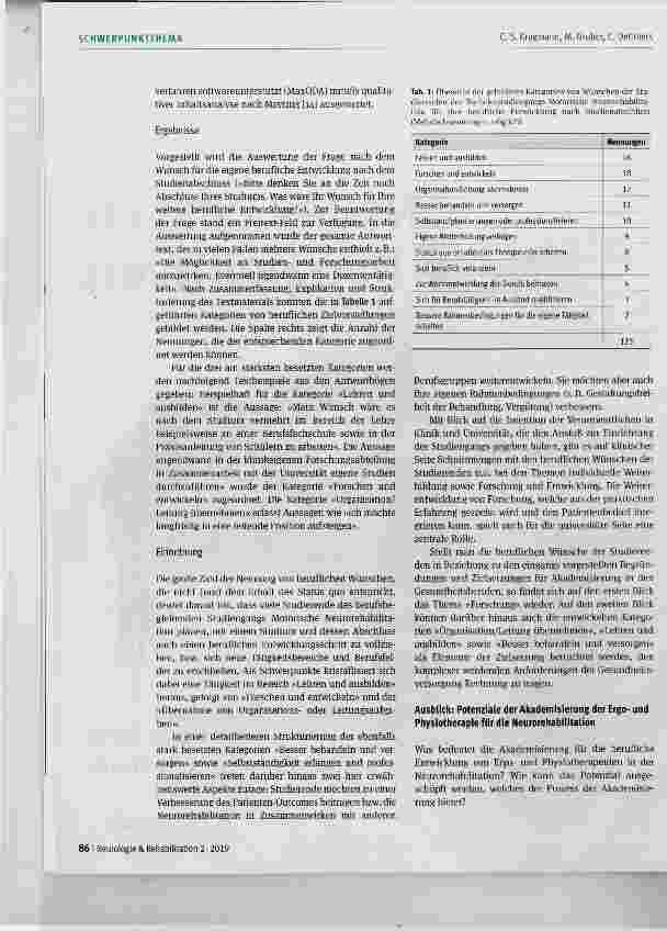 Vorschauseite 5: Berufliche Zielvorstellungen studierender Ergound Physiotherapeuten am Beispiel eines weiterbildenden Bachelorstudiengangs an der Universität Konstanz