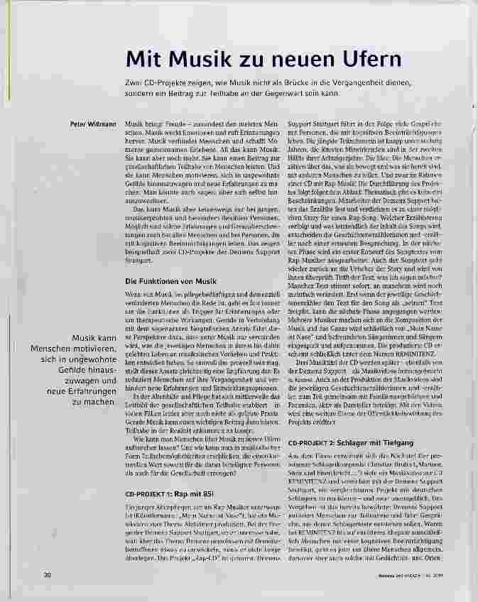 Vorschauseite 1: Mit Musik zu neuen Ufern