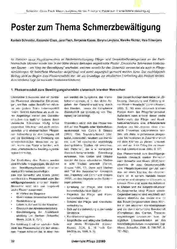 Vorschauseite 1: Poster zum Thema Schmerzbewältigung