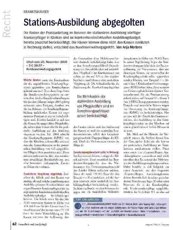Vorschauseite 1: Stations-Ausbildung abgegolten