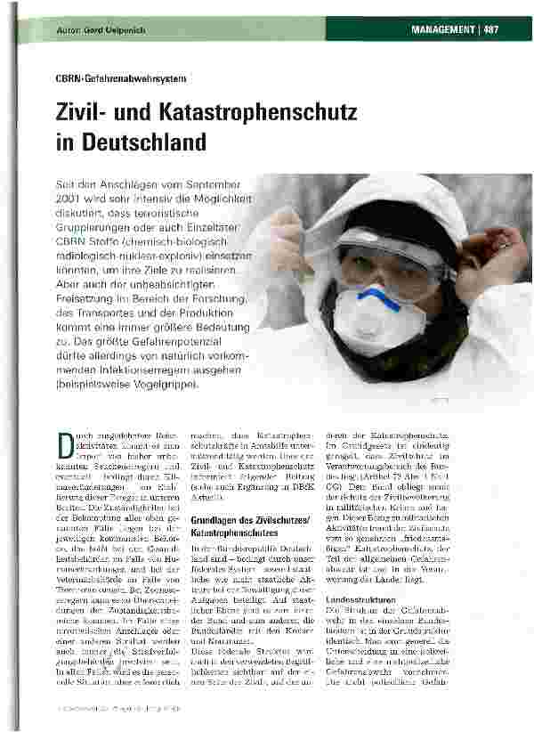 Vorschauseite 1: CBRN-GefahrenabwehrsystemZivilund Katastrophenschutz in Deutschland