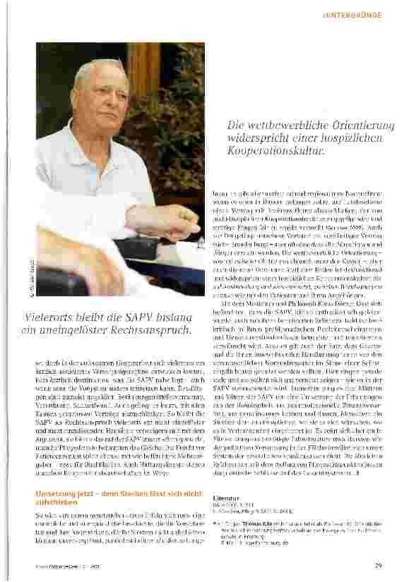 Vorschauseite 2: Von den Schwierigkeiten, den Rechtsanspruch auf eine spezialisierte ambulante Palliativversorgung einzulösen. Fortschritt mit Haken
