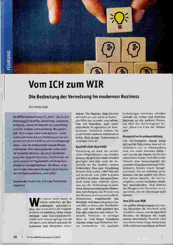 Vorschauseite 1: Vom ICH zum WIR