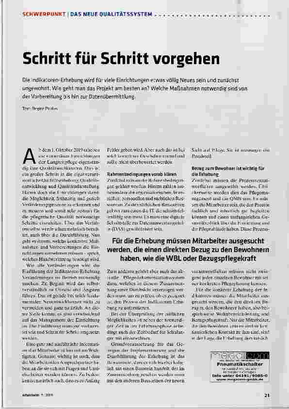 Vorschauseite 1: Schritt für Schritt Vorgehen