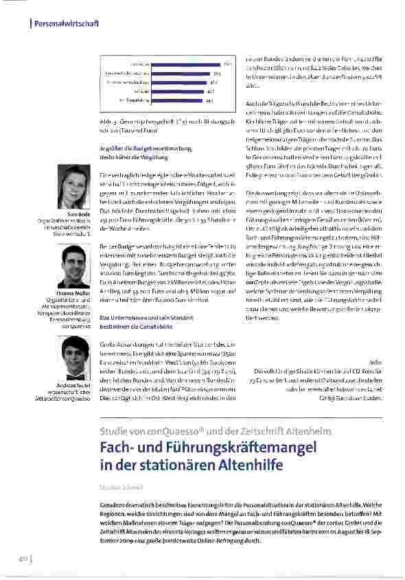 Vorschauseite 1: Fachund Führungskräftemangel in der stationären Altenhilfe