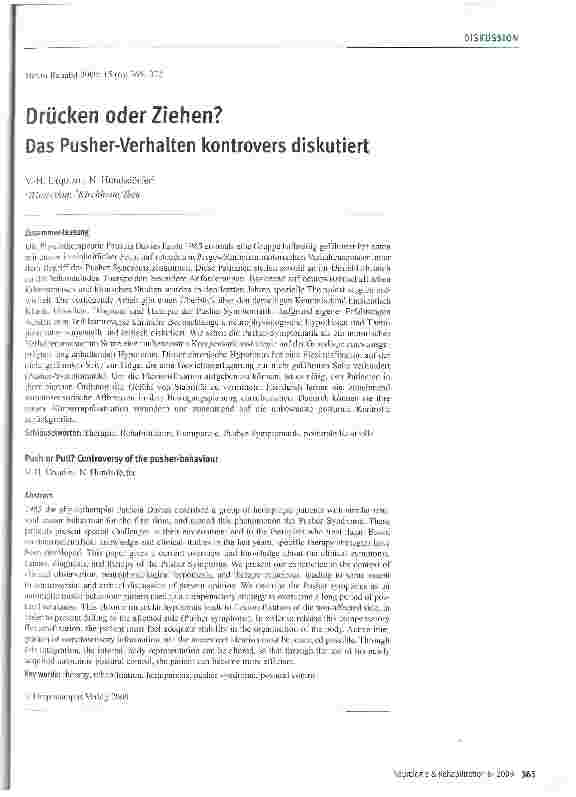 Vorschauseite 1: Drücken oder Ziehen? Das Pusher-Verhalten kontrovers diskutiert