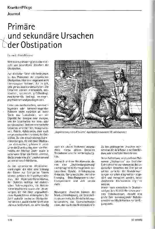 Vorschauseite 1: Primäre und sekundäre Ursachen der Obstipation