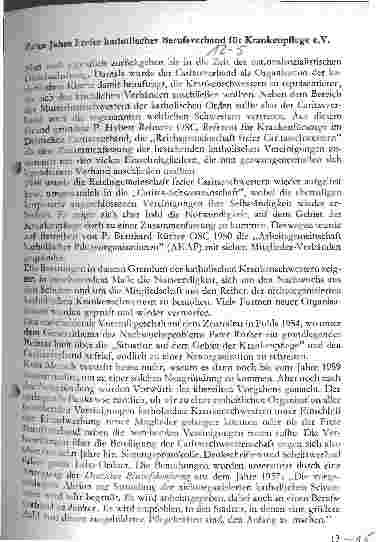 Vorschauseite 1: Zehn Jahre Freier kath. Berufsverband für Krankenpflege e.V.