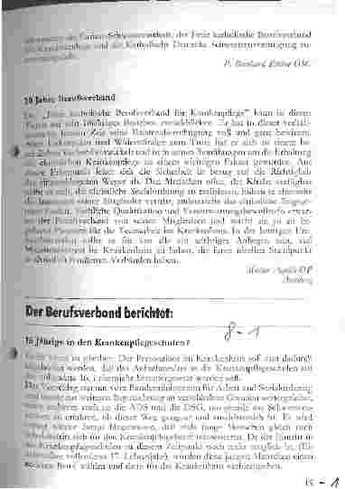 Vorschauseite 3: Zehn Jahre Freier kath. Berufsverband für Krankenpflege e.V.
