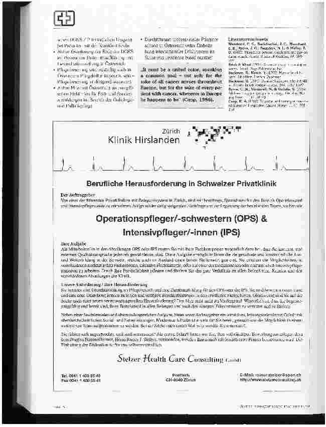 Vorschauseite 3: Studie zur Professionalität - Fortsetzung Unterschiedliche Krankenpflegekulturen?
