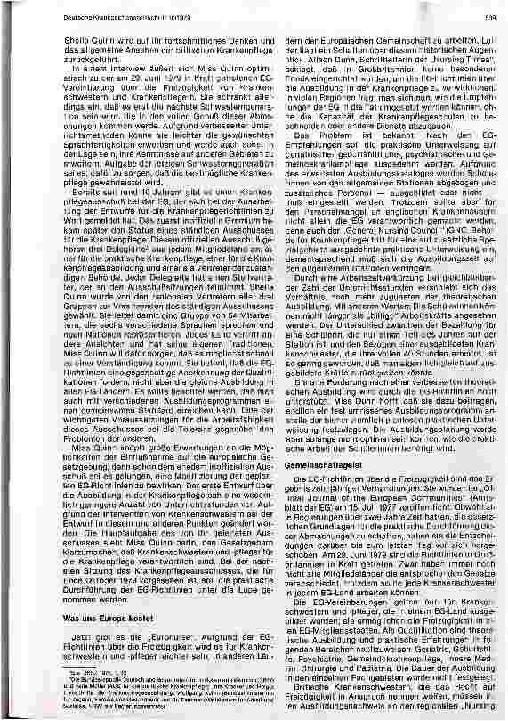 Vorschauseite 2: Krankenpflege in Europa Diskussion um die EG-Richtlinien im Bereich der Krankenpflege