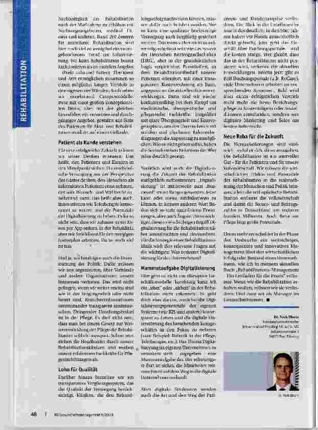 Vorschauseite 2: Rehabilitation für die Reha