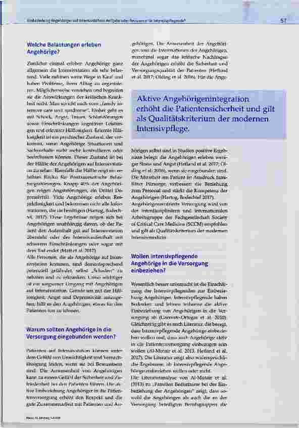 Vorschauseite 3: Einbeziehung Angehöriger auf Intensivstation: Aufgabe oder Ressource für Intensivpflegende?
