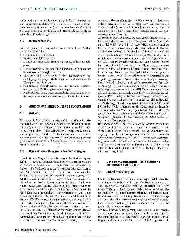 Vorschauseite 2: Wert der zerebralen Bildgebung nach ischämischem Hirninfarkt für die Rehabilitation